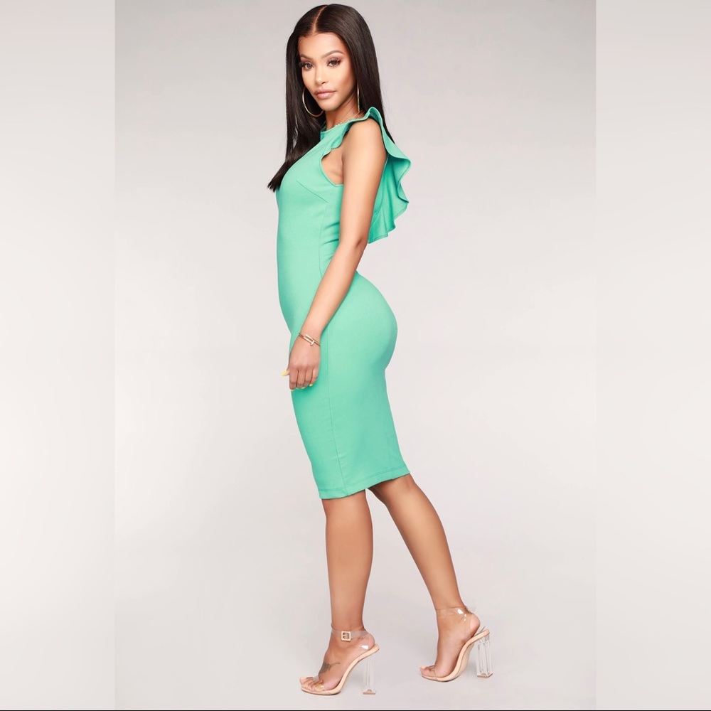Fashion Nova Ruffle Low Back Dress